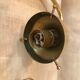 Pair of 1960 brass wall lamps and gilded frosted glass