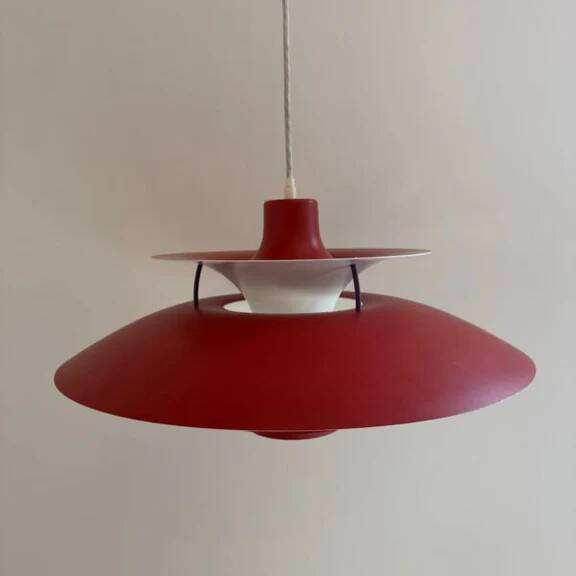 Ph5 red lamp, Poul Henningsen for Louis Poulsen, Denmark 1960