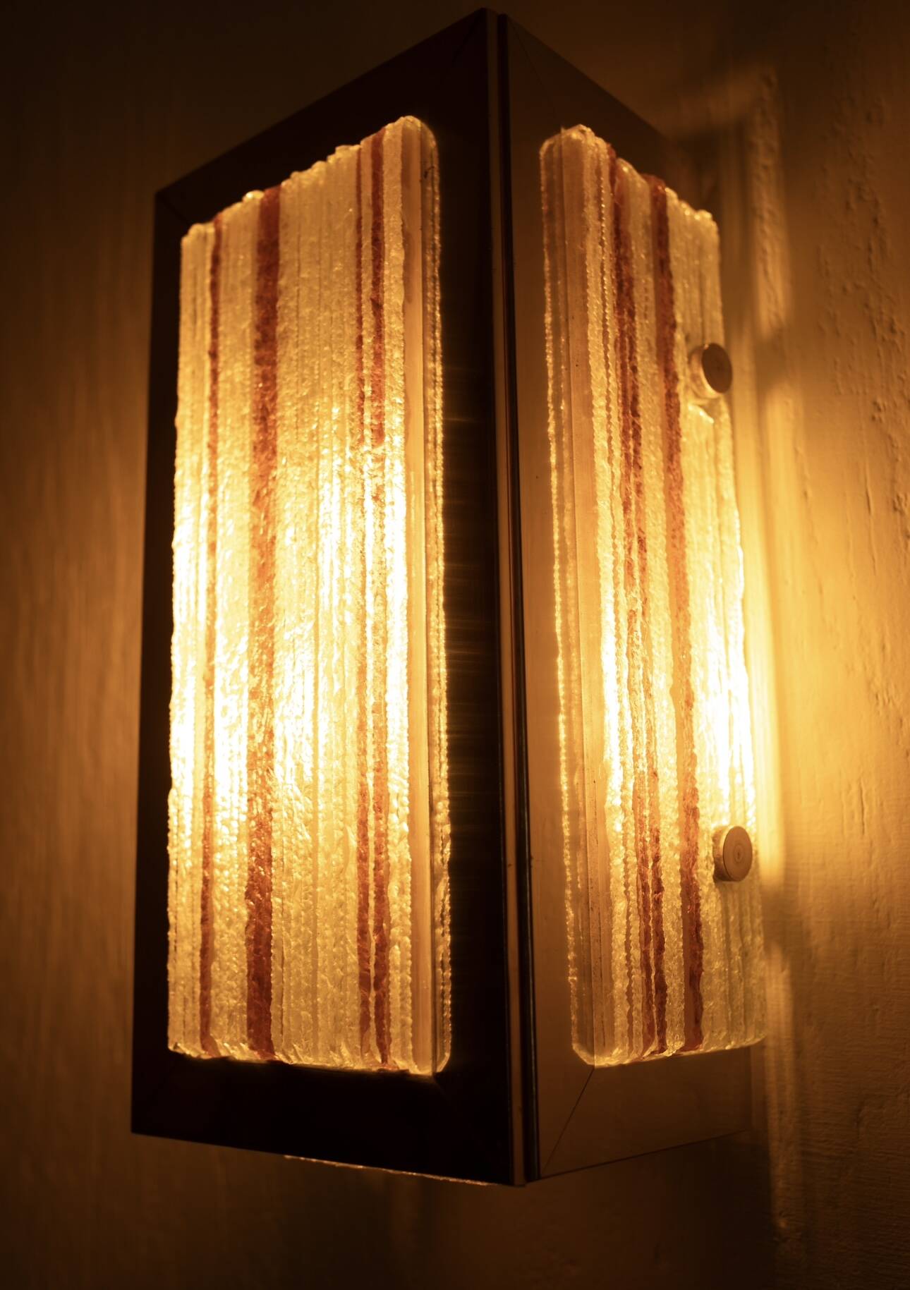 Applique in vetro e alluminio di Albano Poli per Poliarte - Cromo Version