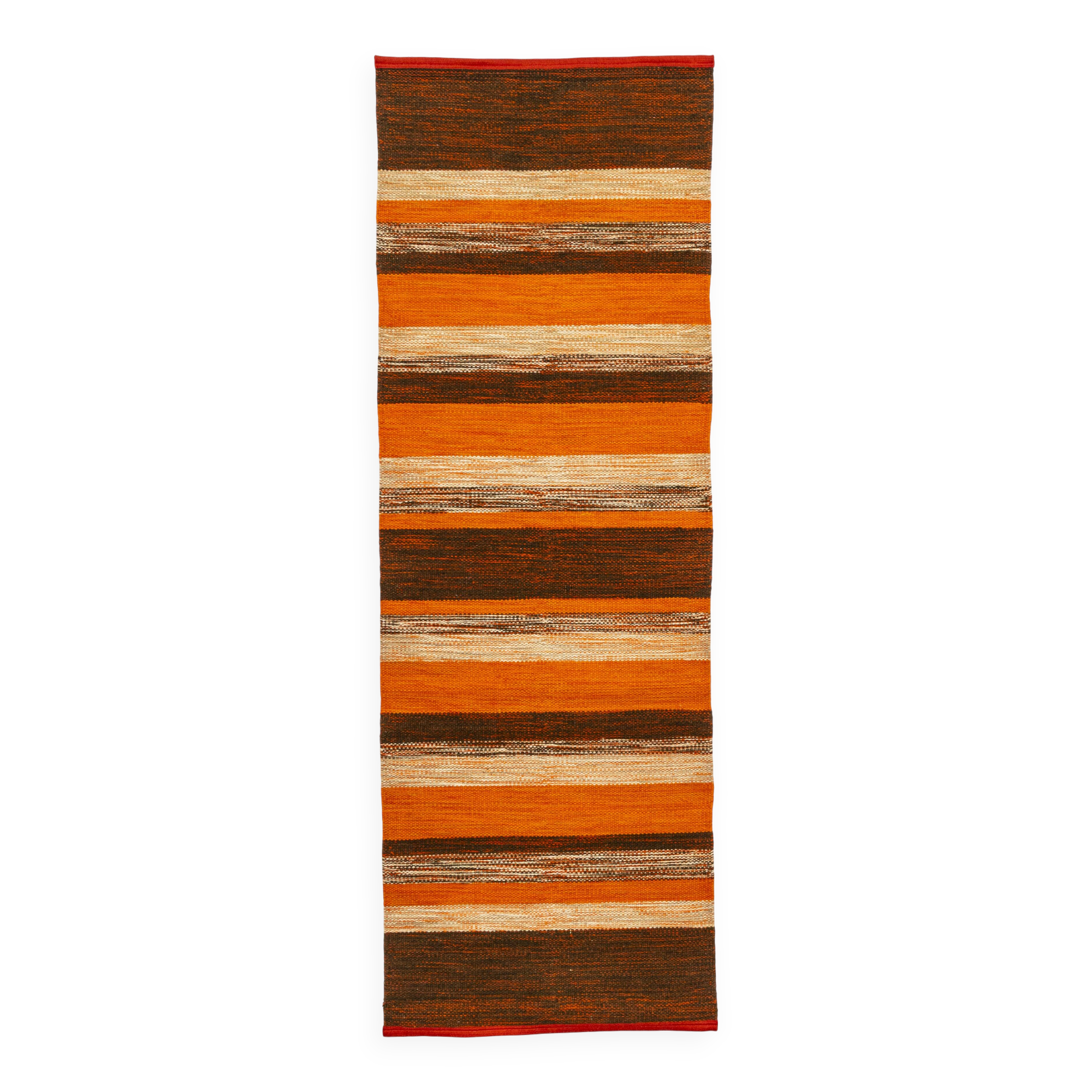 Scandinavian mid-century modern gallery rug, 234 cm x 80 cm (92 x 31 in).