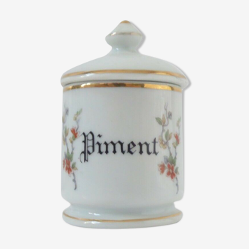 Pot à épices Piment en porcelaine de France