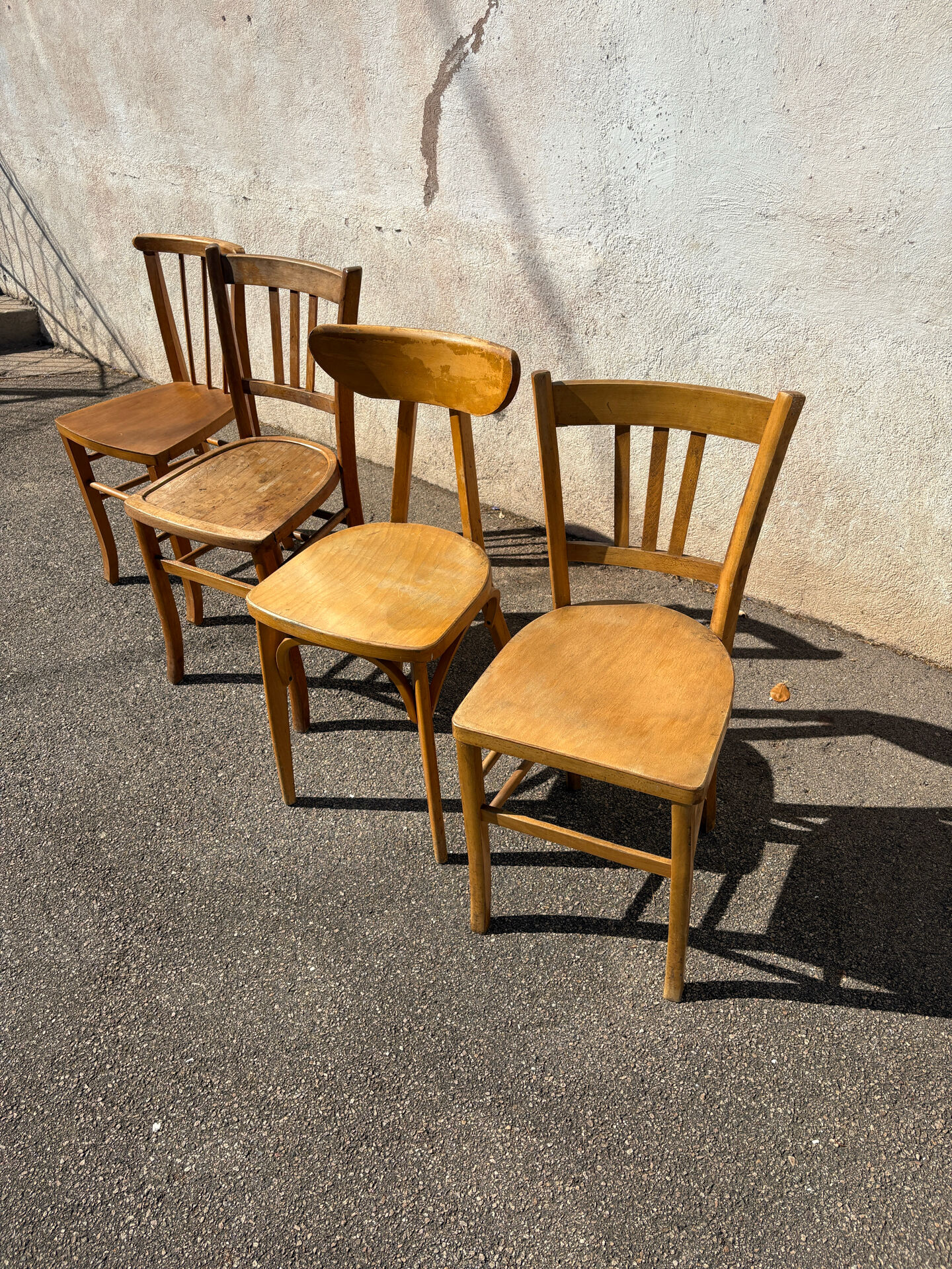Set of 4 yellow bistro chairs