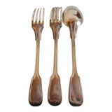 Set of 3 poinconned silver cutlery