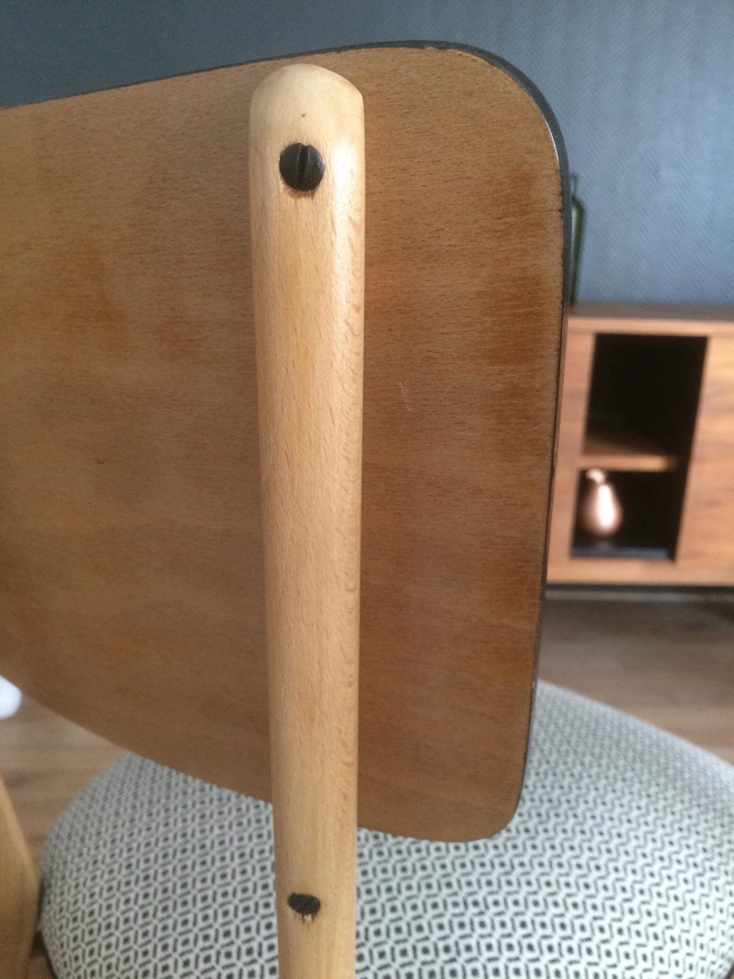 Set of 4 restored chairs, 1950s