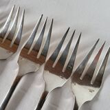 12 Silver Metal Fish Forks Argental
