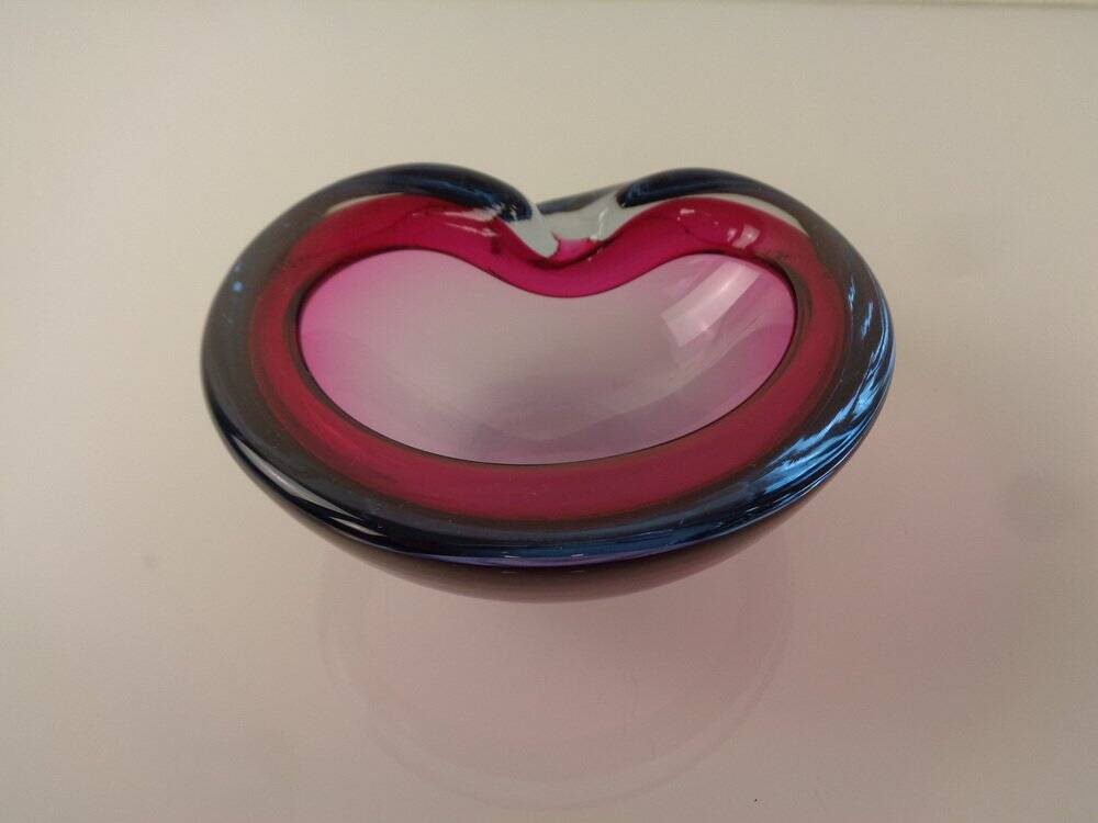 Sommerso Murano Glass Ashtray, Italy, 1960s