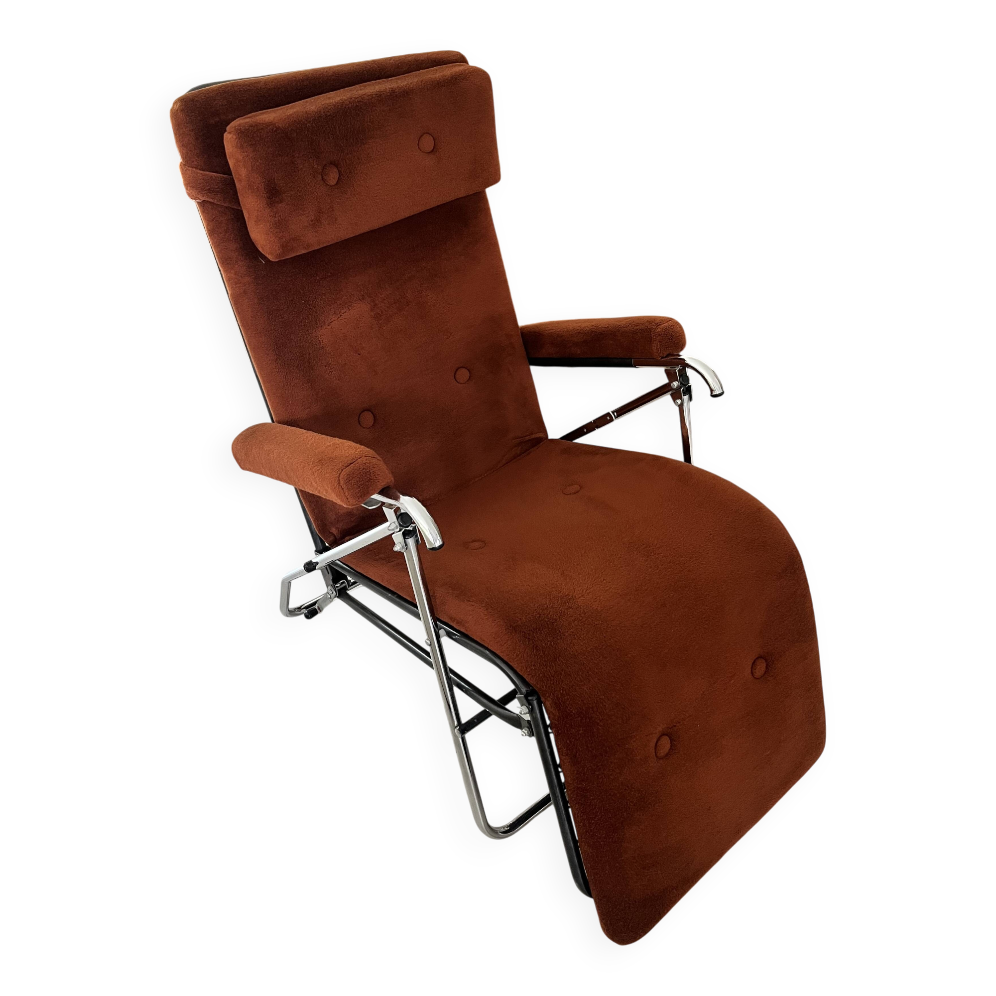Vintage Pierson velvet reclining armchair – 1970s/80s