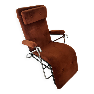 Fauteuil relax vintage Pierson en velours – années 70/80
