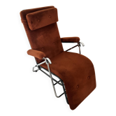 Vintage Pierson velvet reclining armchair – 1970s/80s
