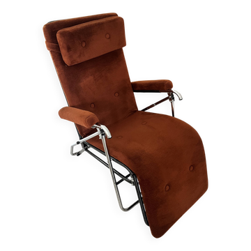 Vintage Pierson velvet reclining armchair – 1970s/80s