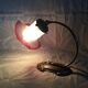 Lampe de bureau ou de chevet annees 1930 1940 en laiton et tulipe en verre depoli