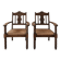 Paire de fauteuils rustiques bois et paille 