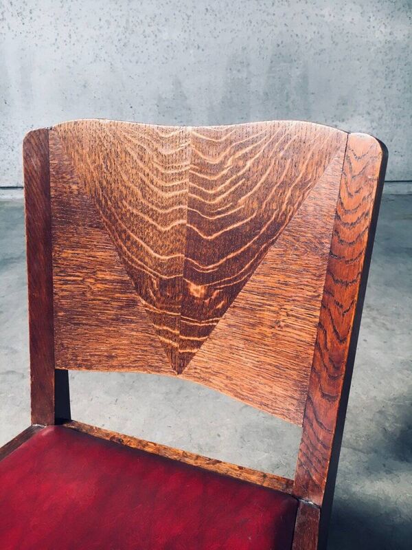 Art Deco Dining Chair Set, Belgium, 1920s, Set of 4