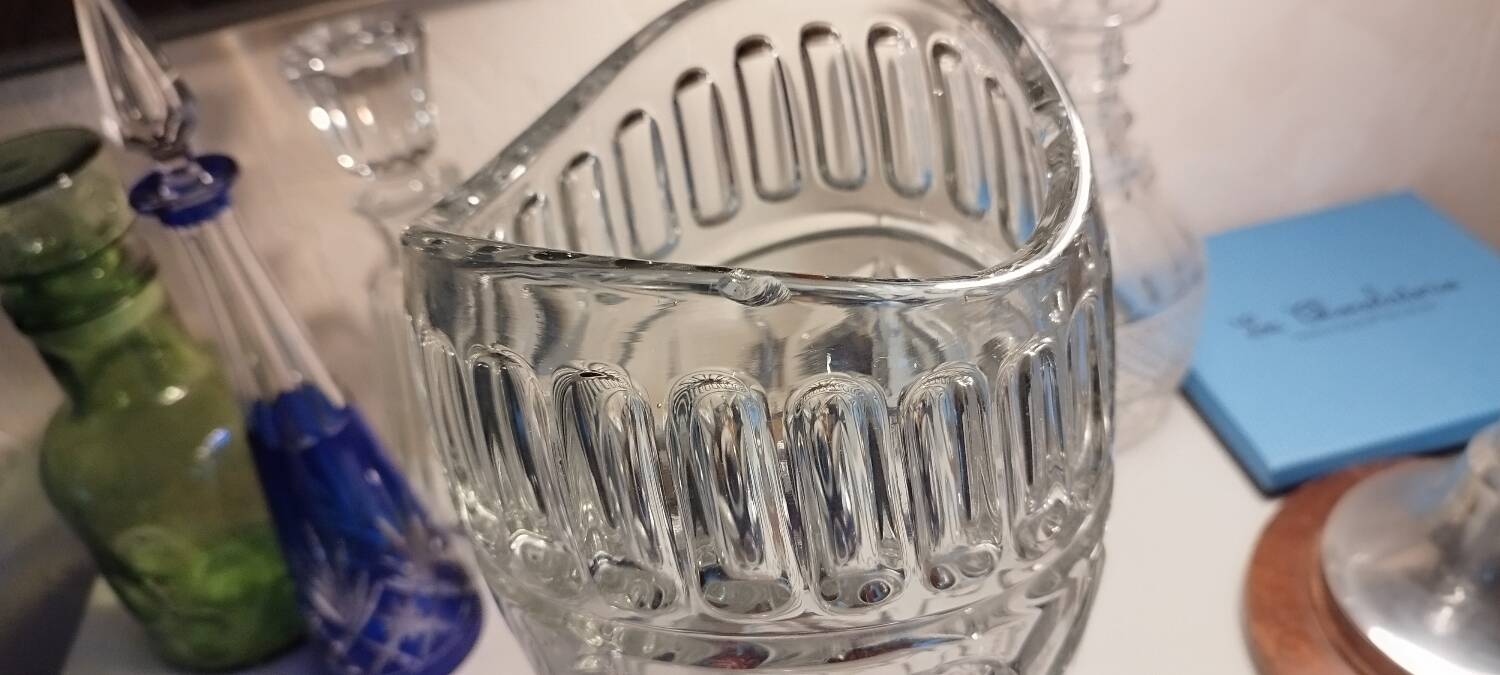 Art Deco cut crystal vase