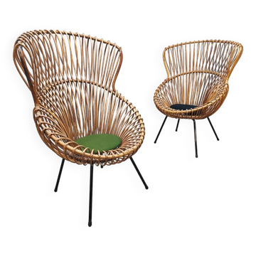 Vintage Dutch design rattan chairs 'Rohe Noordwolde'