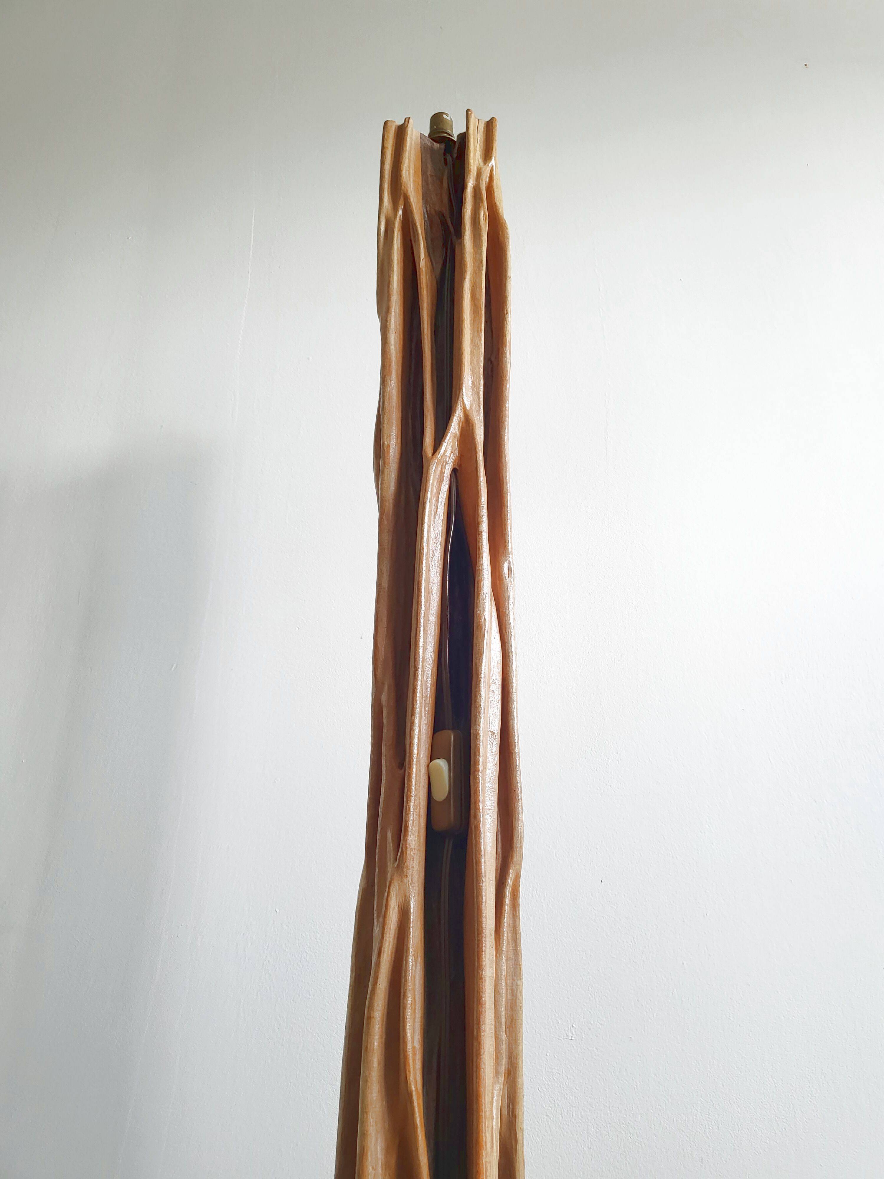 Vintage driftwood & mahogany floor lamp 1960s