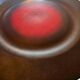 Decorative plate in stained red and purple wood – Tailio Design, Finland