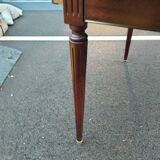 Old style flat desk louis xvi leather tray with 2 pulls