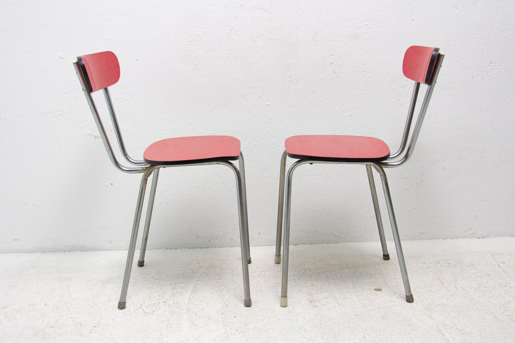 Pair of Czechoslovak colored formica cafe chairs, 1960´s