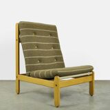 🟡 Vintage oak lounge chair with wool upholstery / Denmark 1960s