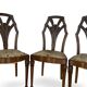 Ensemble de 6 chaises de salle à manger en noyer sculpté Art Déco, années 1920/1930