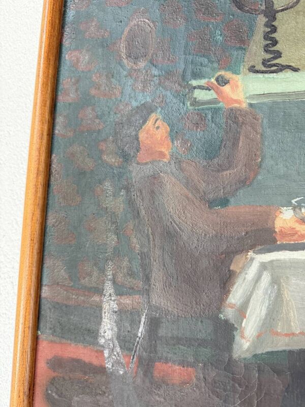 Toile peinture à l’huile A.Simard 1945