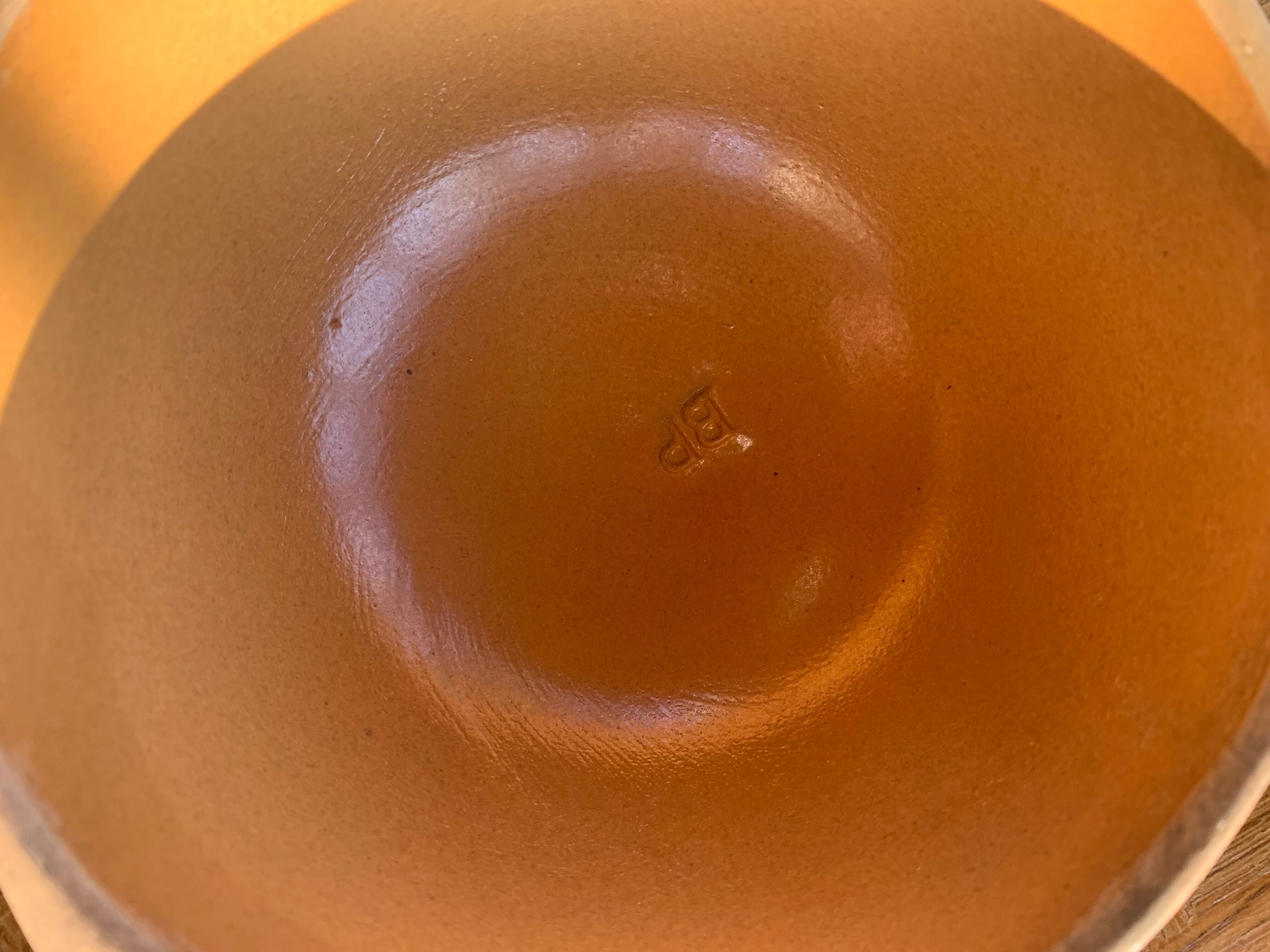 4 bowls in eared stoneware, vintage Gien France sandstone