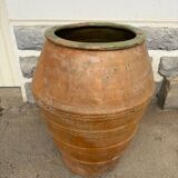 Large green glazed terracotta jar, Spain, 19th century.