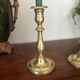 Pair of brass candle holders