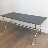 Brass coffee table. Maison Jansen.
