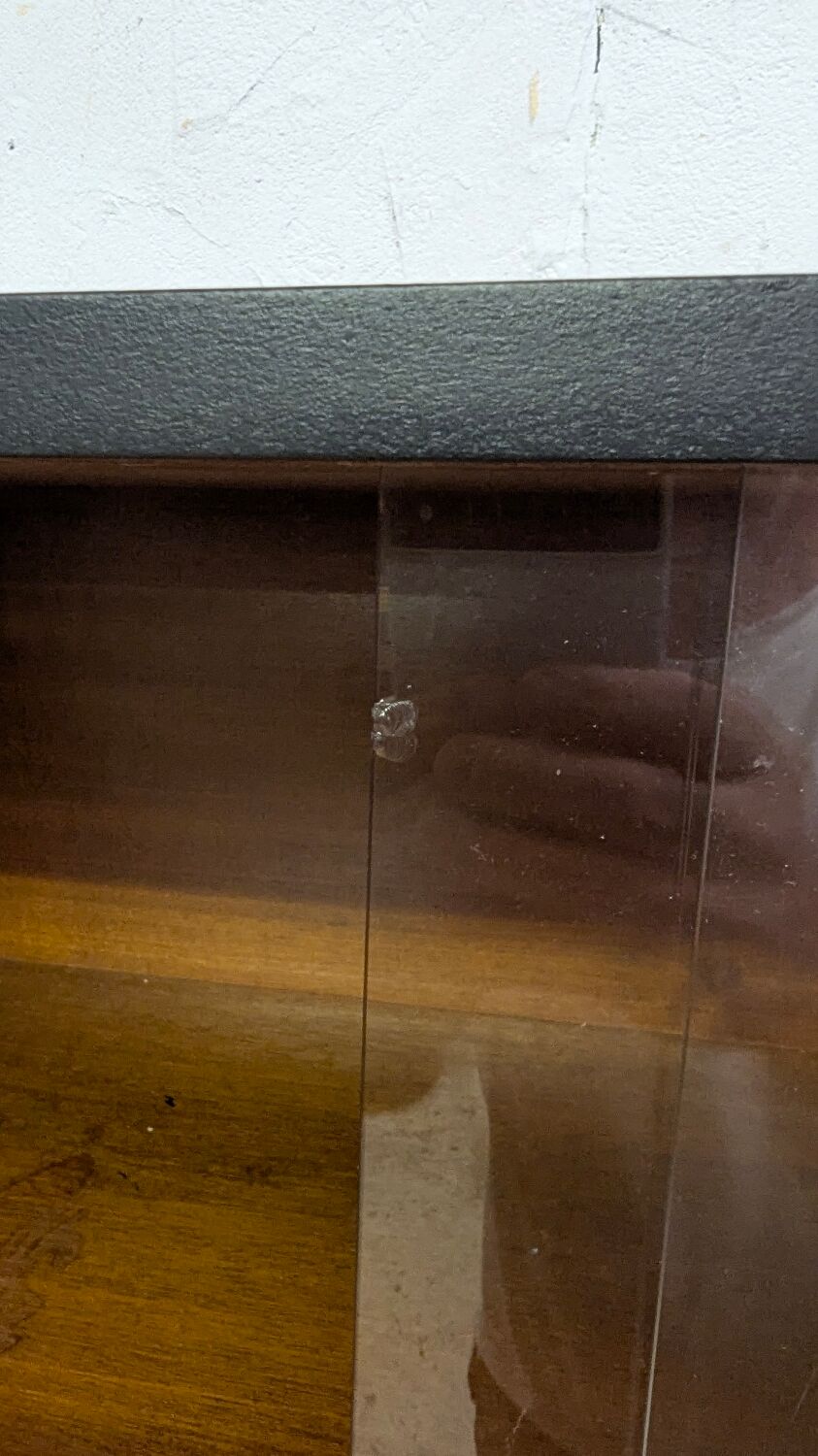 Vintage 1960s Secretary and Display Cabinet Set with Compass Design Legs