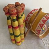 Old wooden bowling game