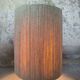 Vintage wooden table lamp with a wool shade.