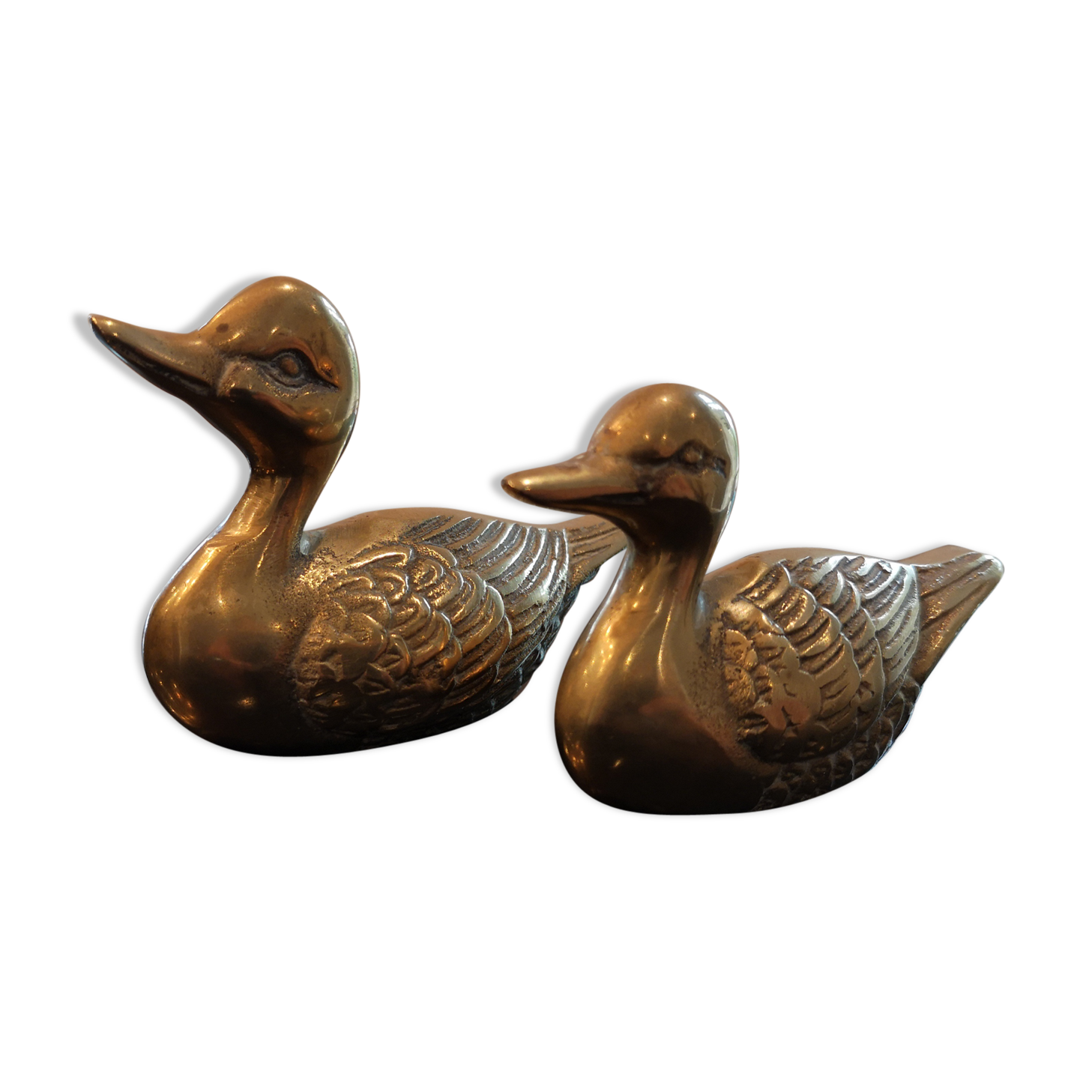 Paire de canards en laiton