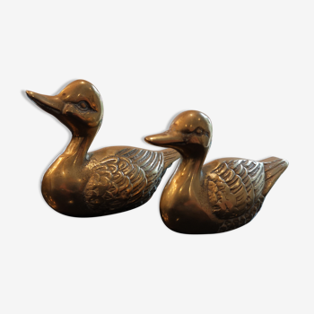 Paire de canards en laiton