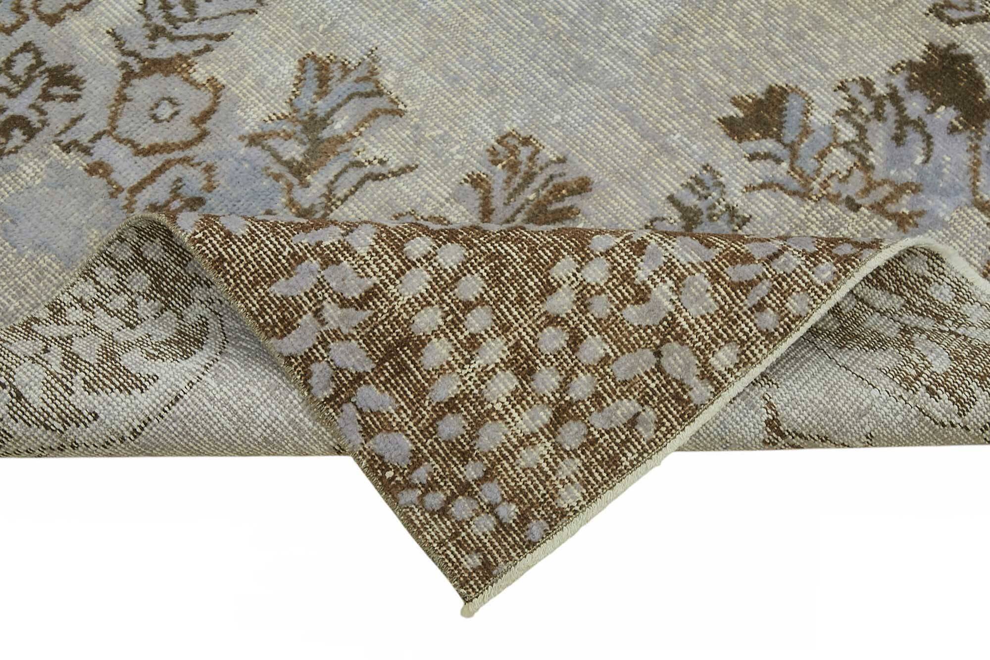 Overdyed Wool Vintage Handmade Carved Rug 178 cm x 275 cm