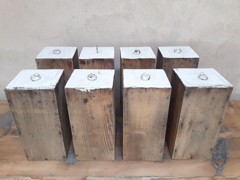 Lot de 8 tiroirs d'atelier avec poignées en bronze
