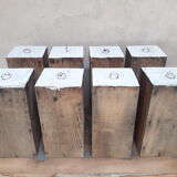 Lot de 8 tiroirs d'atelier avec poignées en bronze