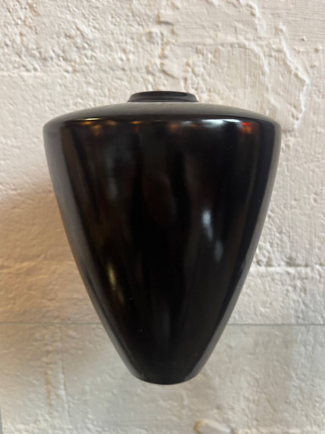 Modernist black ceramic vase from the 1950s.