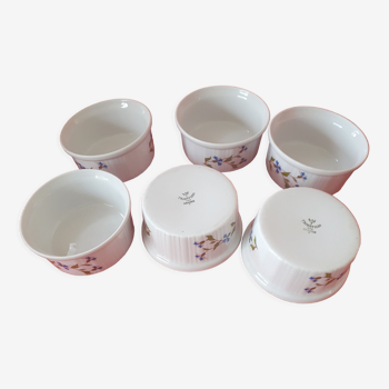 Set of 6 porcelain ramekins Cmp France