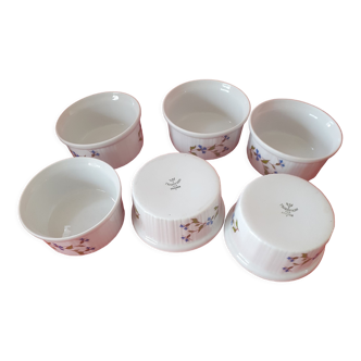 Set of 6 porcelain ramekins Cmp France