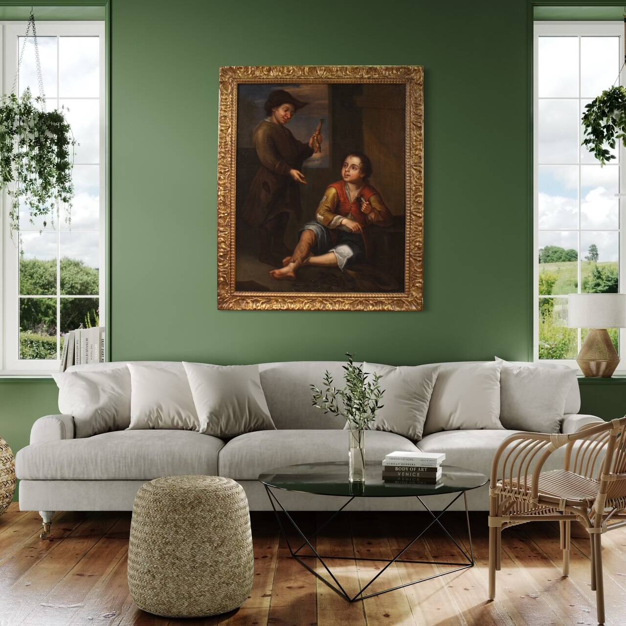 Great 18th century genre scene painting
