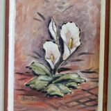 "Oil on Norwegian canvas from the mid-century 'Peace Plant' by Arvid Nilsson (1913-1976) - framed"