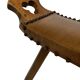 Vintage Spanish chair stool brutalist design wood
