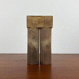 Klaus Lehmann, postmodern brutalist German pottery, sculpted column vase, 1981, ceramic