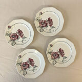 Set of 4 Sarreguemines Simone plates – Vintage floral design
