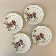 Set of 4 Sarreguemines Simone plates – Vintage floral design