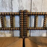 Pair of wooden chairs turned