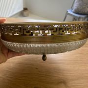 Plafonnier laiton et verre