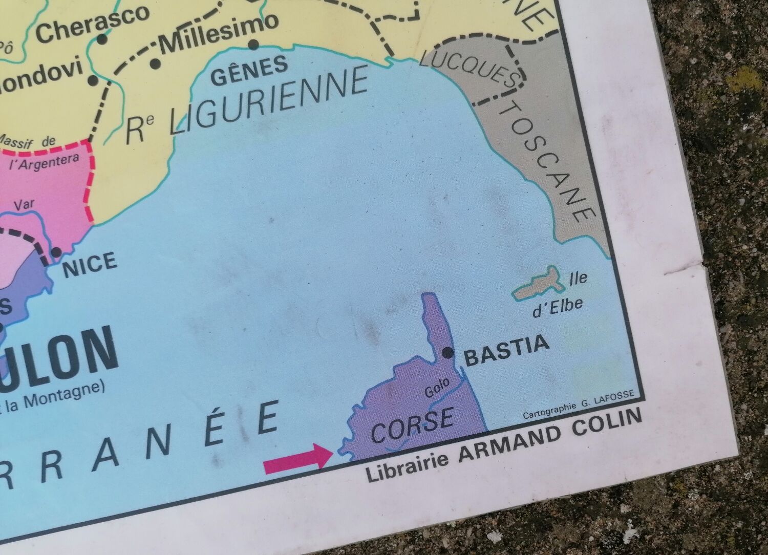 Old historical map Armand Colin The revolutionary France-Paris during the Revolution